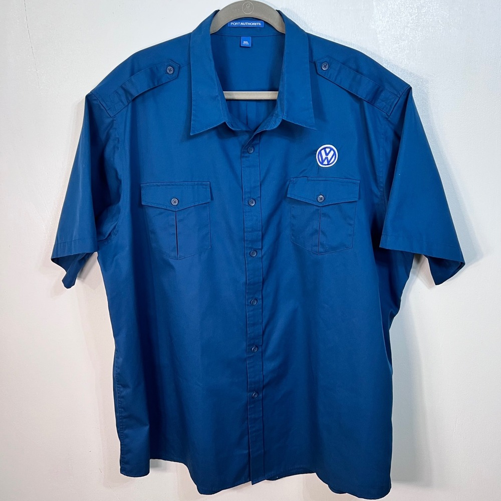 Volkswagen VW Port Authority Men's 3XL Blue Work Shirt Embroidered Logo